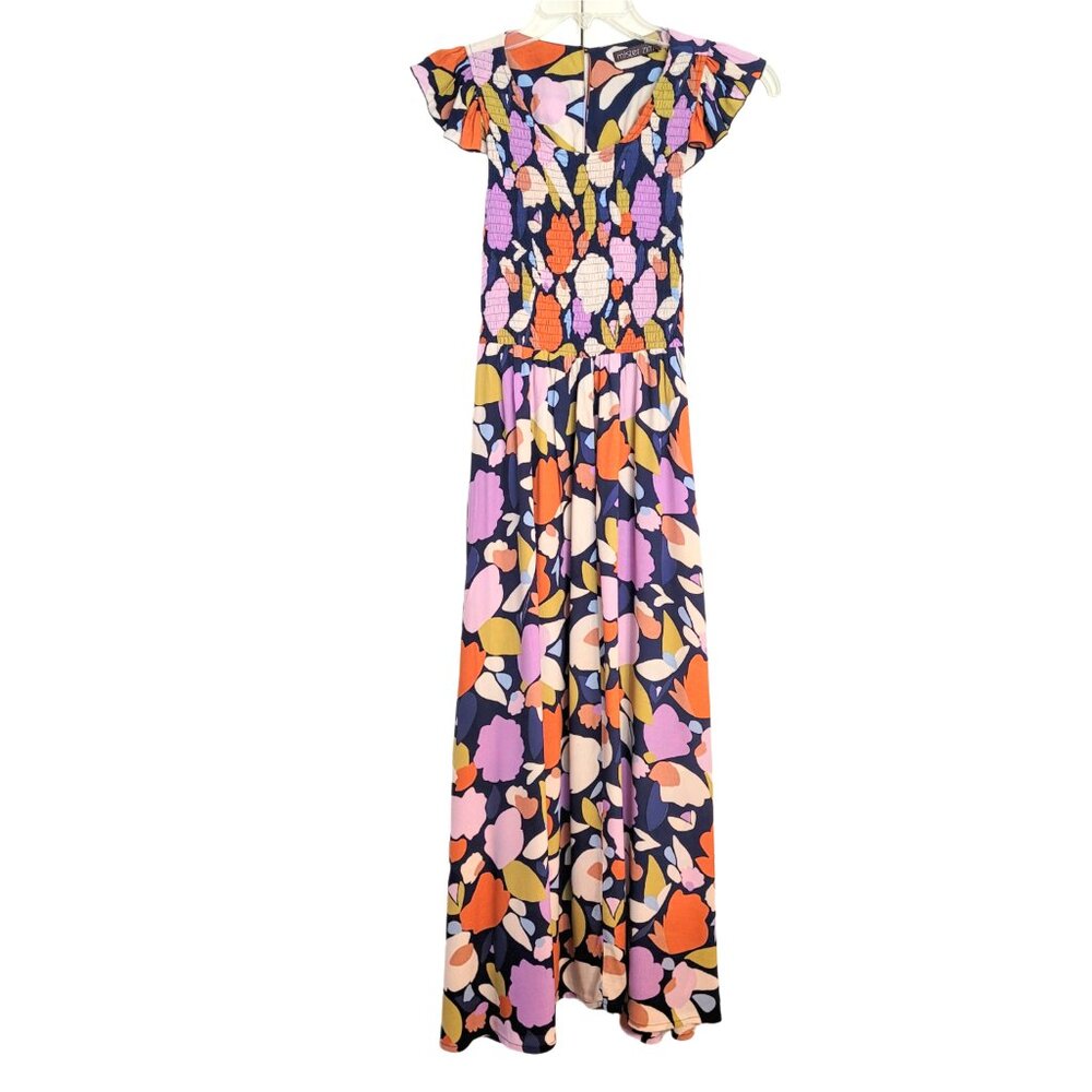 Mister Zimi Multicolor Floral Maxi Dress (Navy, Pink, Orange, Yellow, Cream)